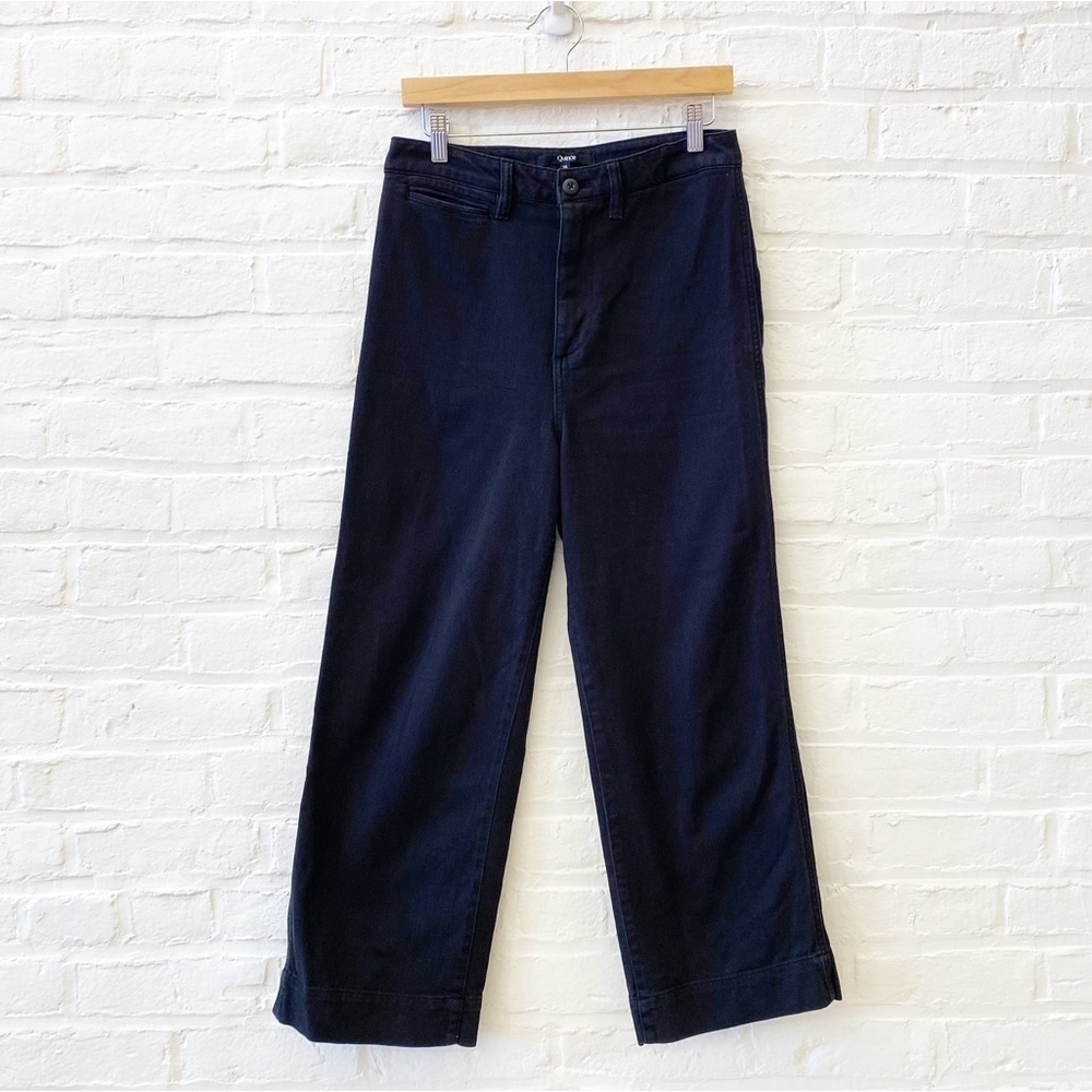 Quince‎ || Cotton Twill Wide-Leg Crop Pants Black 29